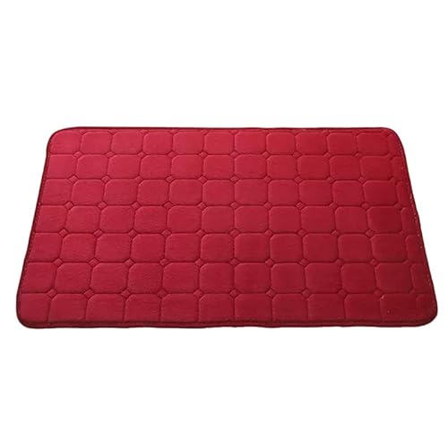 iMaylex Badematte aus Memory-Schaum, Punkte auf der Unterseite, weich und saugfähig, rutschfest, bequem, Badteppich für Badezimmer, Boden, Badewanne, Dusche, Weinrot, 40,6 x 61 cm von iMaylex