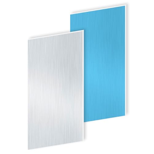 iMeistek 1mm Dicke 300 x 150 mm Aluminiumplatte,6063 Quadratische Aluminiumblech mit Beidseitiger Schutzfolie für DIY-Bastelarbeiten (2 Stück) von iMeistek