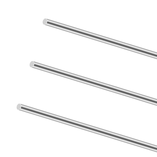 iMeistek 304 Edelstahl-Stab, 4mm x 350mm (Durchmesser x Länge) Edelstahl-Rundstäbe für die Bearbeitung, DIY Handwerk (3PCS) von iMeistek