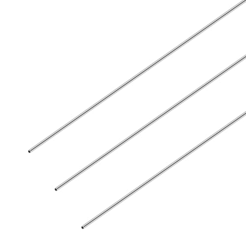 iMeistek 304 Edelstahlrohre, 3 mm Außendurchmesser x 0,3 mm Wandstärke, 300 mm Länge, nahtloses gerades Metallrohr, industrielles gerades Rundrohr (3 Stück) von iMeistek