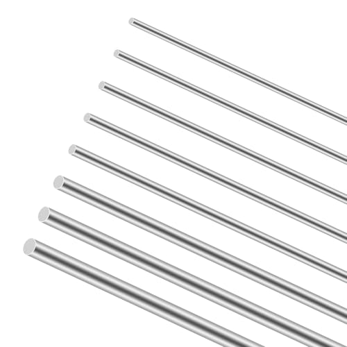 iMeistek 304 Edelstahlstab Set, Durchmesser 1mm 1,5mm 2mm 2,5mm 3mm 4mm 5mm 6mm x 350mm Länge Edelstahl massiv Rundstangen(8Stück) von iMeistek