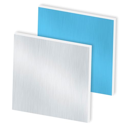 iMeistek 3mm Dicke 150 x 150 mm Aluminiumplatte,6063 Quadratische Aluminiumblech mit Beidseitiger Schutzfolie für DIY-Bastelarbeiten (2 Stück) von iMeistek