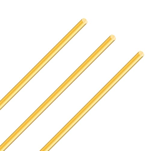 iMeistek 5mm Messingstab, 250mm Länge gerade Messing Rundstäbe für Drehbank Bar Stock, RC Modelle DIY Crafts (3PCS) von iMeistek