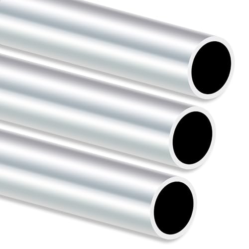iMeistek 6063 Aluminium-Rundrohr, 250 mm Länge, 26 mm Außendurchmesser, 22 mm Innendurchmesser, nahtlos, gerade, runde Rohre für Industrie, Dekoration, Architektur (3 Stück) von iMeistek