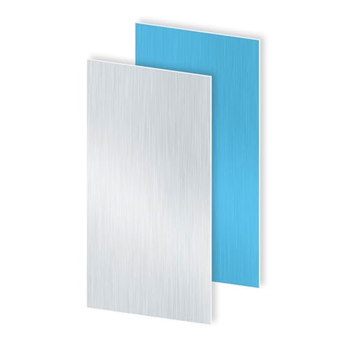 iMeistek 6063 Aluminiumblech mit beidseitiger Schutzfolie, 300mm x 150mm x 0.8mm Wandstärke, quadratische Aluminiumplatte (2 Stk.) von iMeistek
