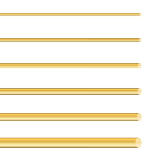 iMeistek 6PCS Messingstäbe Kit, Durchmesser 2mm - 8mm, 300mm lang rund Messing solide Welle Drehbank Bar für DIY-Handwerk von iMeistek