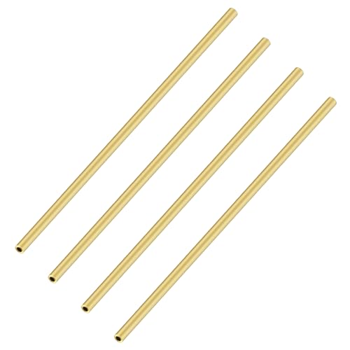 iMeistek Messing-Rundrohr, 2,5 mm Außendurchmesser x 0,5 mm Wandstärke, 200 mm Länge, Messingrohre für Heimwerker, Handwerk (4 Stück) von iMeistek