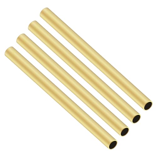 iMeistek Messing-Rundrohr, 7 mm Außendurchmesser x 0,5 mm Wandstärke, 200 mm Länge, nahtloses, gerades Messingrohr für Heimwerker, Handwerk (4 Stück) von iMeistek