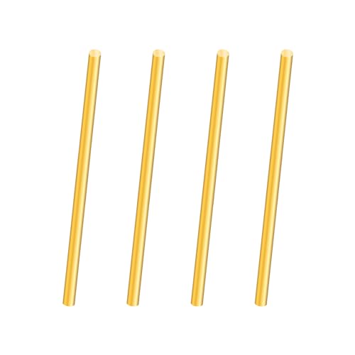 iMeistek Messing Stäbe, 4mm Durchmesser 100mm Länge Messing Massiv Rundstab Bar für Drehbank Bar Stock, DIY Crafts (4PCS) von iMeistek