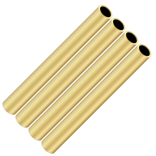 iMeistek Messingrohr, 10 mm Außendurchmesser x 1 mm Wandstärke, 200 mm Länge, nahtloses, gerades Messingrohr für Heimwerker, Handwerk (4 Stück) von iMeistek