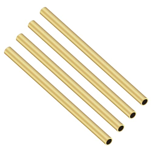 iMeistek Messingrohr, 5 mm Außendurchmesser x 0,5 mm Wandstärke, 200 mm Länge, nahtlose, gerade Metallrohre für Heimwerker, Handwerk (4 Stück) von iMeistek