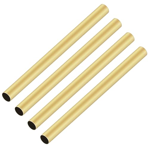 iMeistek Messingrohr, 7 mm Außendurchmesser x 0,2 mm Wandstärke, 200 mm Länge, nahtloser Rundrohrschlauch für Heimwerker, Handwerk, 4 Stück von iMeistek