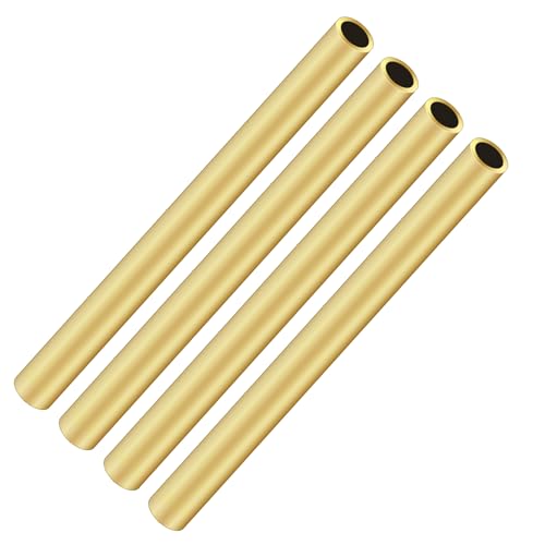 iMeistek Messingrohr, 8 mm Außendurchmesser x 1 mm Wandstärke, 200 mm Länge, nahtloses gerades Metallrohr für Heimwerker, Handwerk (4 Stück) von iMeistek
