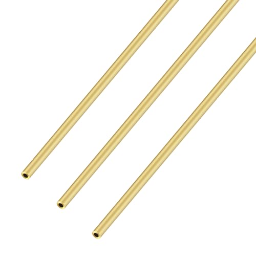 iMeistek Rundrohr aus Messing, 3,5 mm Außendurchmesser, 0,75 mm Wandstärke, 300 mm Länge, nahtloses, gerades Rohr für Heimwerker, Handwerk (3 Stück) von iMeistek