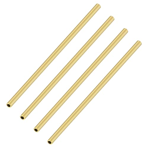 iMeistek Rundrohr aus Messing, 3,5 mm Außendurchmesser x 0,5 mm Wandstärke, 200 mm Länge, nahtloses, gerades Rohr für Heimwerker, Handwerk (4 Stück) von iMeistek