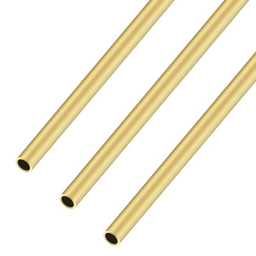 iMeistek Rundrohr aus Messing, 7 mm Außendurchmesser, 0,75 mm Wandstärke, 300 mm Länge, nahtloses, gerades Messingrohr für Heimwerker, Handwerk (3 Stück) von iMeistek