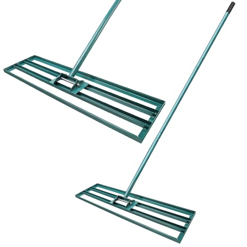 Rasen Nivellierungsrechen, 91x 25 cm Rasenwerkzeug Rakel mit 186cm Verstellbarer Stiel, Garten Levelingrake für Boden, Garten, Hof, Rasenpflege (36 x 10 Zoll) von iMeshbean