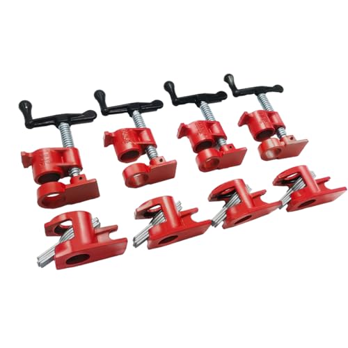 Rohrschraubzwinge 3/4 Zoll, 4 Stück Schraubzwingen Set Rohrzwingen Rohrklemmen Schnellspanner Clamp Set, Holzklemmensatz Korpuszwinge DIY Handwerkzeug Kit für Holzbearbeitung, Schlauch, Rohr von iMeshbean