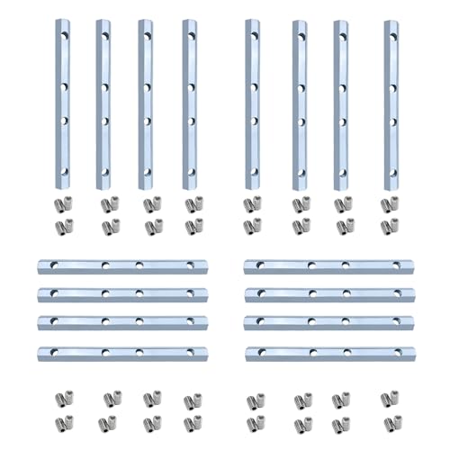 Streckenverbinder 16 Stück, 30X30 Nut 8 Aluprofil Verbinder 180mm Verzinkter Profilverbinder mit M6 Schrauben für Stangenprofil, Strebenprofil, Konstruktionsprofile von iMeshbean
