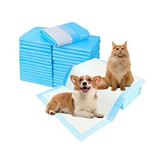 Wickelunterlagen Einweg Welpenunterlage Trainingsunterlagen, 50 Stück 45x60cm Hunde Welpen Puppy Pads Ultra Saugfähige Toilettenmatte Trainingsunterlagen für Haustiere (M(45x60cm)-50 Stück) von iMeshbean