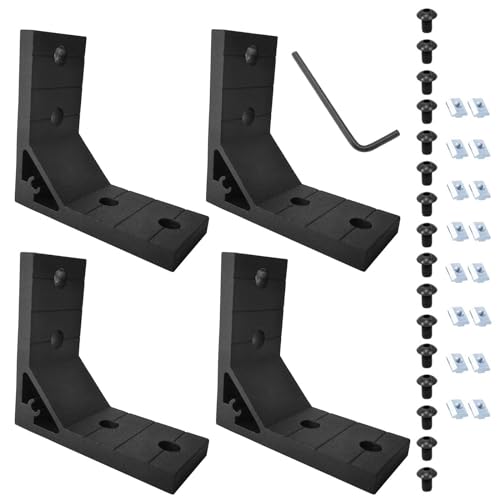 4Pcs Black 4040 Corner Brackets Set with 16Pcs M8 T Slot Nuts, 16Pcs M8x18mm Hex Socket Cap Screw and 1Pcs M5 Wrench for 2020 Series Aluminum Extrusion Profile 4Pcs Black 4040 Corner Brackets Set with 16Pcs M8 T Slot Nuts, 16Pcs M8x18mm Hex Socket Cap Screw and 1Pcs M5 Wrench for 2020 Series Aluminum Extrusion Profile von iMetrx