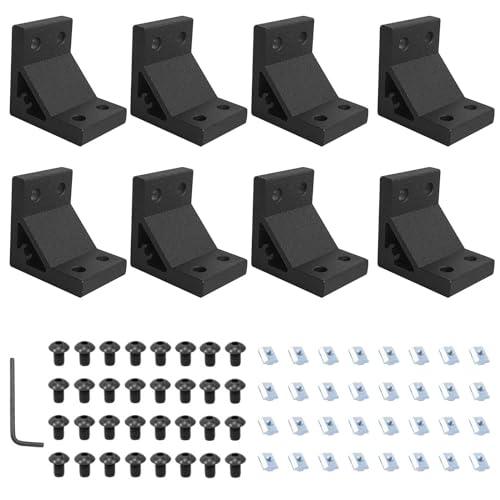 8Pcs 2040 Corner Brackets Set with 32Pcs M5 T Slot Nuts, 32Pcs M5x12mm Hex Socket Cap Screw and 1Pcs M3 Wrench for 2040 Series Aluminum Extrusion Profile 8Pcs 2040 Corner Brackets Set with 32Pcs M5 T Slot Nuts, 32Pcs M5x12mm Hex Socket Cap Screw and 1Pcs M3 Wrench for 2040 Series Aluminum Extrusion Profile von iMetrx