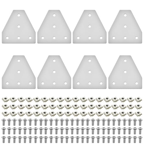 IMETRX 8pcs 3030 Brackets T Plate Connector Joint Plate T Slot Hardware V Slot Accessories 3030 Aluminum Extrusion Bracket Silver von iMetrx