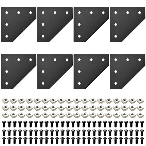 IMETRX Lot de 8 connecteurs d'angle en L 3030 3030 V Slot Hardware T Slotted Accessories With T Nuts and Screws For Aluminum Profile 3D Printer Frame Part Black IMETRX Lot de 8 connecteurs d'angle en L 3030 3030 V Slot Hardware T Slotted Accessories With T Nuts and Screws For Aluminum Profile 3D Printer Frame Part Black von iMetrx