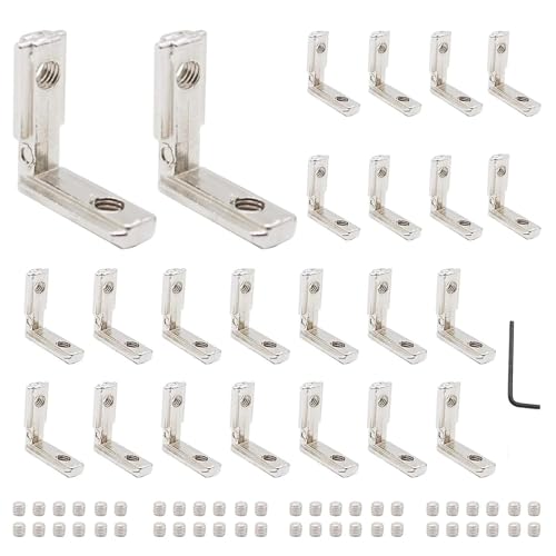 iMetrx 24pcs 2020 Aluminum Extrusion Connector Corner Bracket Joining 2020 Hardware T-Slotted Accessories V-Slot with Screws for 2020 Aluminum Profile 3D Printer Frame Spare Parts Silver iMetrx 24pcs 2020 Aluminum Extrusion Connector Corner Bracket Joining 2020 Hardware T-Slotted Accessories V-Slot with Screws for 2020 Aluminum Profile 3D Printer Frame Spare Parts Silver von iMetrx