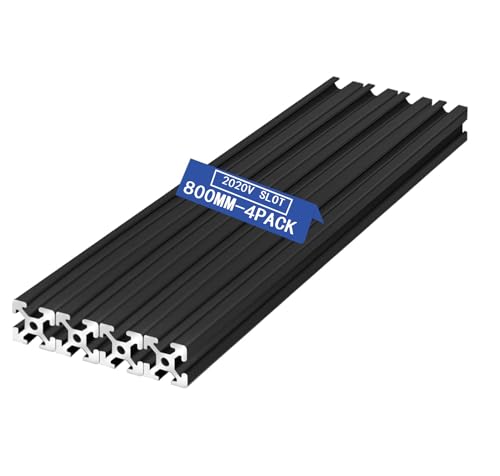 iMetrx 4 Stück 800 mm 2020 V Typ Schwarz Europäischer Standard Eloxierte Linearschiene aluminiumprofile Extrusion,für DIY 3D Drucker und CNC Maschinen von iMetrx