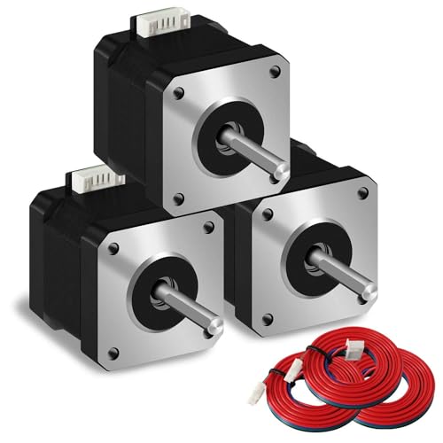 iMetrx NEMA 17 Schrittmotor 42x40 mm Motor Extruder 1.5 A-3.8 V 2-Phasen 4-Draht 1.8 Grad, mit 1-Meter Kabel, für 3D Drucker Motor 3 Stück von iMetrx