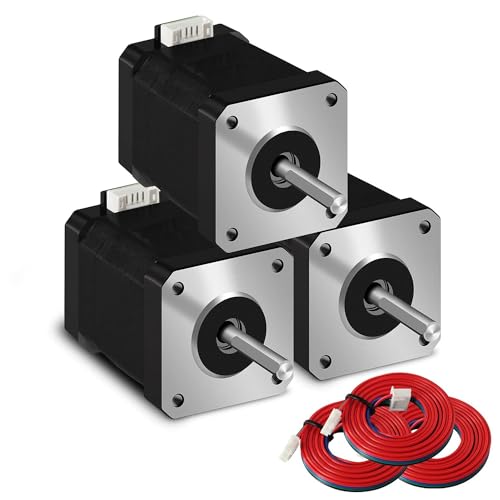 iMetrx NEMA 17 Schrittmotor 42x48 mm Motor Extruder 1.5 A-3.8 V 2-Phasen 4-Draht 1.8 Grad, mit 1-Meter Kabel, für 3D Drucker Motor 3 Stück von iMetrx