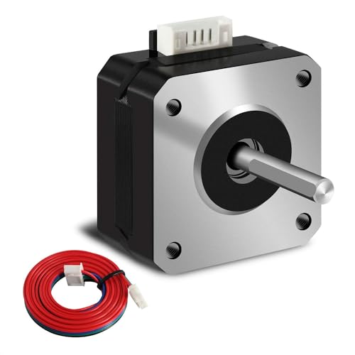 iMetrx Nema 17 Schrittmotor 42x23mm Pancake Motor 1.5A-3.8V 2 Phase 4 Drähte 1.8 Grad mit 1Meter Kabel für 3D Drucker Motoren 1 Stück von iMetrx