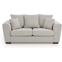 2sitzer Sofa Beige Stoff mit Armlehnen Vierfußgestell aus Holz von iMöbel