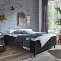 Boxspring ohne Kopfteil in Schwarz Matratzen H2 von iMöbel