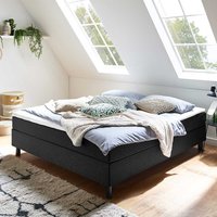 Boxspring ohne Kopfteil in Schwarz Webstoff Bezug von iMöbel