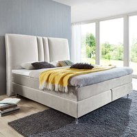 Boxspringbett in Creme Weiß Webstoff modern von iMöbel