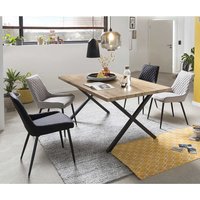 Essplatzgruppe in Wildeichefarben und Grau Loft Design (fünfteilig) von iMöbel