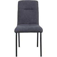 Esstisch Stühle in Dunkelgrau Webstoff Metallgestell (2er Set) von iMöbel
