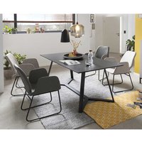 Esszimmer Sitzgruppe in Grau 180 cm Esstisch (fünfteilig) von iMöbel