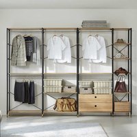 Garderobe begehbarer Kleiderschrank im Industrie und Loft Stil 210 cm hoch von iMöbel