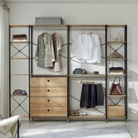 Garderoben Regalwand mit vier Schubladen Industrie und Loft Stil von iMöbel