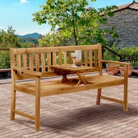 Gartenbank mit Tisch aus Akazie Massivholz 157 cm breit von iMöbel