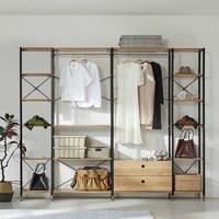 Komplett Garderobe im Industrie und Loft Stil zwei Schubladen & Kleiderstangen von iMöbel