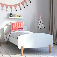 Weißes Kinderbett im Skandi Design Vierfußgestell aus Holz von iMöbel