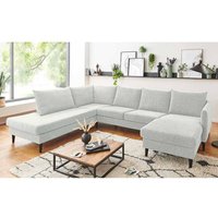 Wohnzimmer Couch in Offwhite Webstoff vier Sitzplätze von iMöbel