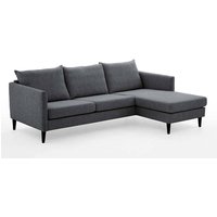 Wohnzimmer Ecksofa in Anthrazit Webstoff Skandi Design von iMöbel