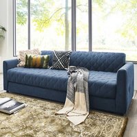 Zweisitzer Schlafsofa in Blau Taschenfederkern von iMöbel