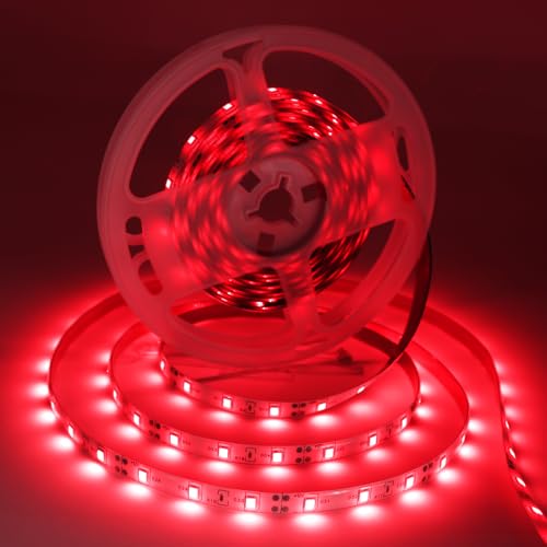 iNextStation LED Streifen Rot 10M, 24V LED Strip Schneidbar SMD 2835 Lichtband, IP65 Wasserdichtes Lichtleiste LEDs Selbstklebend, für Küche Zimmer Bar Party DIY Deko (Kein Netzteil) von iNextStation