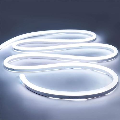 iNextStation LED Strip 5M, 12V Weiß Neon LED Streifen 6000K Wasserdicht Flexibel Neon Led Silikon Leiste Lichtband für Schlafzimmer Innen Aussenbereich Heim Küche Wohnzimmer Deko (Ohne Netzteil) von iNextStation